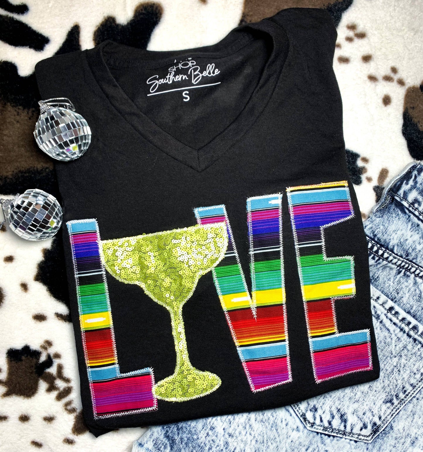 Cinco De Mayo Love Margarita Sequin Tee