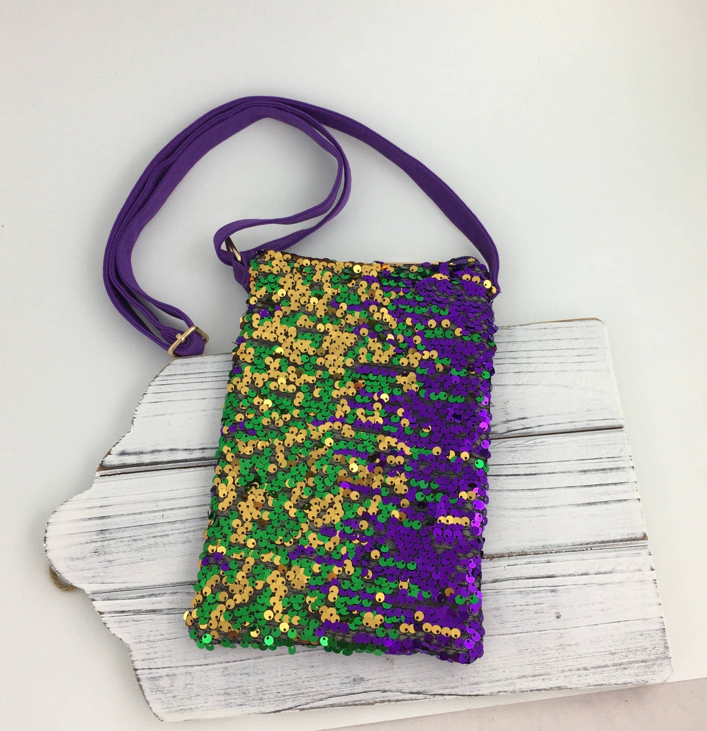 Mardi Gras Sequin Crossbody
