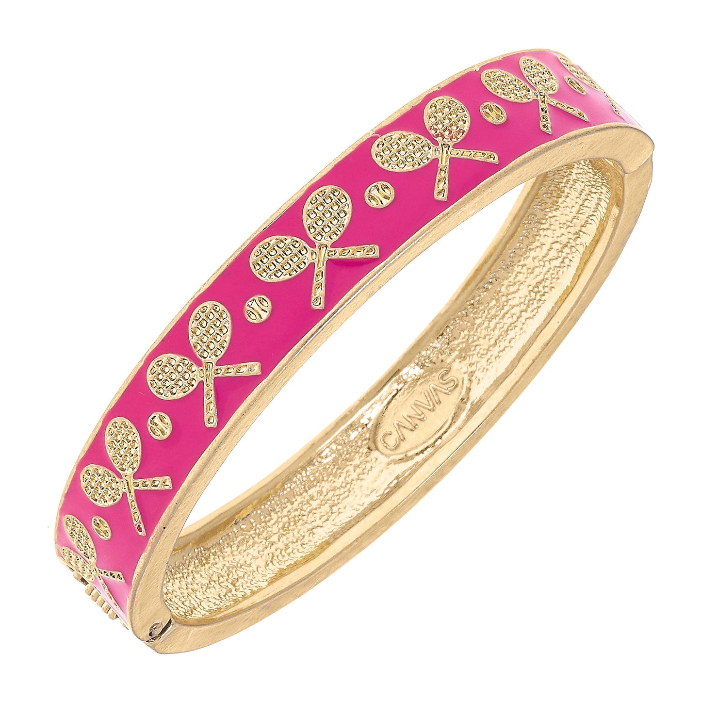 Tennis Racquet Enamel Hinge Bangle