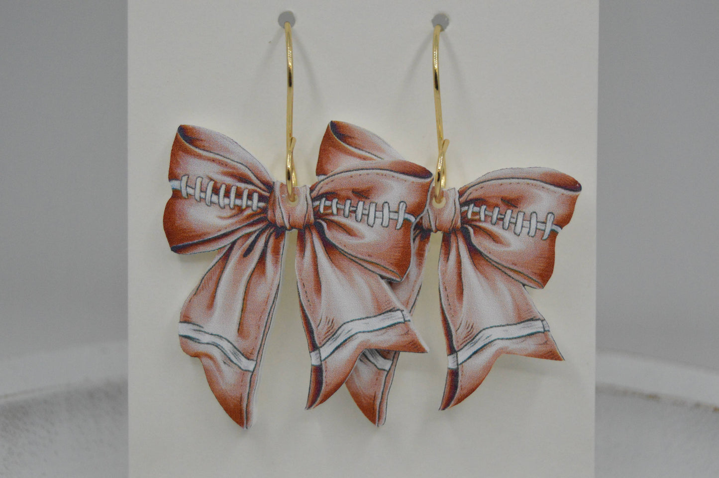 Football Coquette Bow Acrylic Earrings, sports, gameday