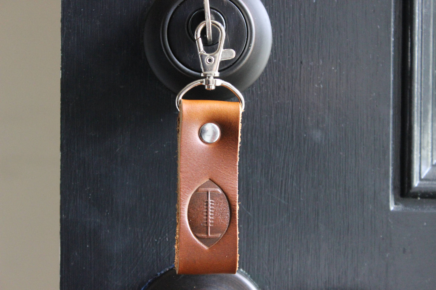 Football Leather Keychain