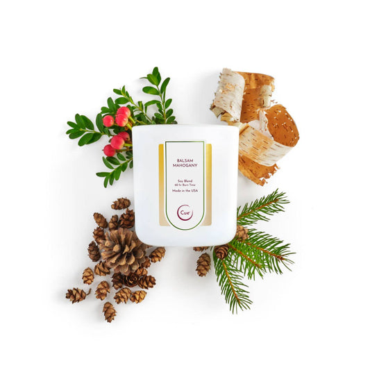 12oz | Balsam Mahogany Winter Candle | Soy Blend Wax | Vegan