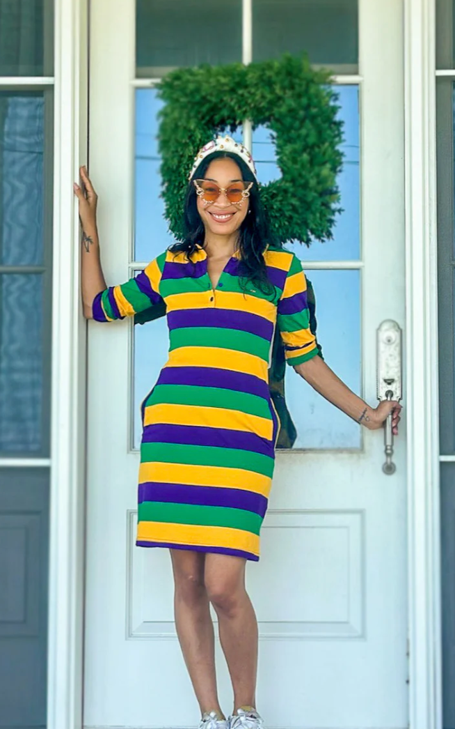 Striped Mardi Gras Dress
