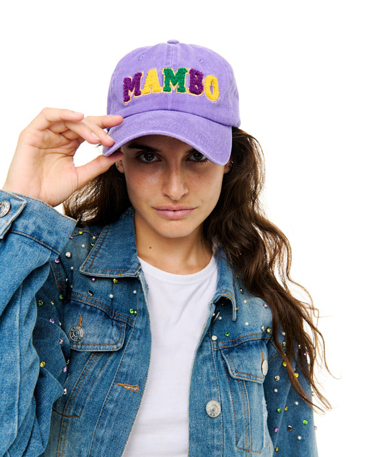 Mardi Gras Chenille MAMBO Baseball Cap