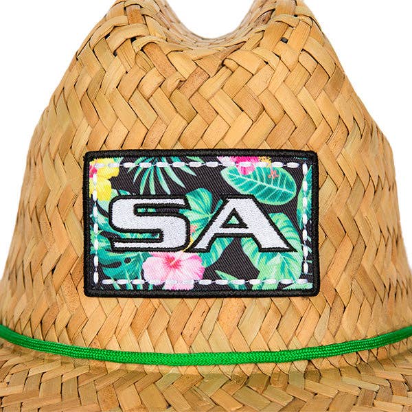 Under Brim Straw Hat | Hawaiian Floral﻿ 2.0