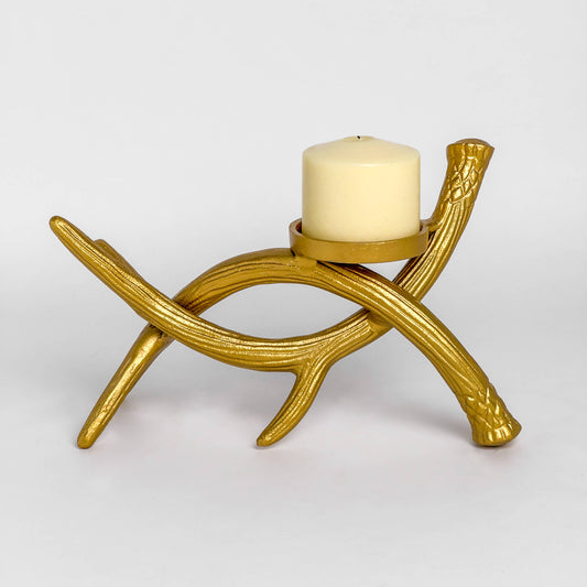 Gold Antler Candle Holder