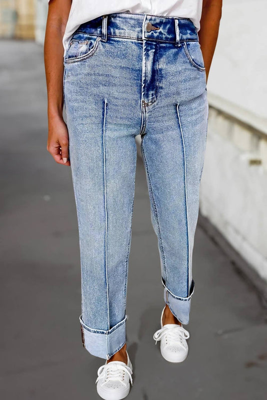 Front Seam High Waist Jeans