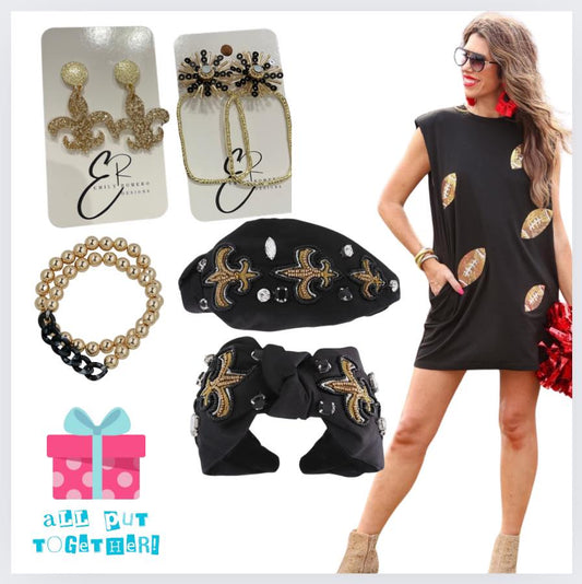 Black Sequin Football Dress