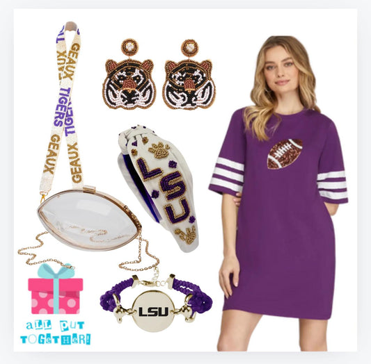 Purple Sequin Football Dress