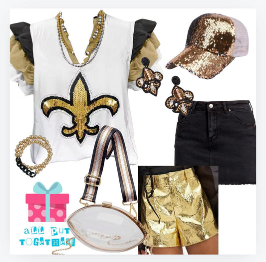 NOLA Saints Sequin Top