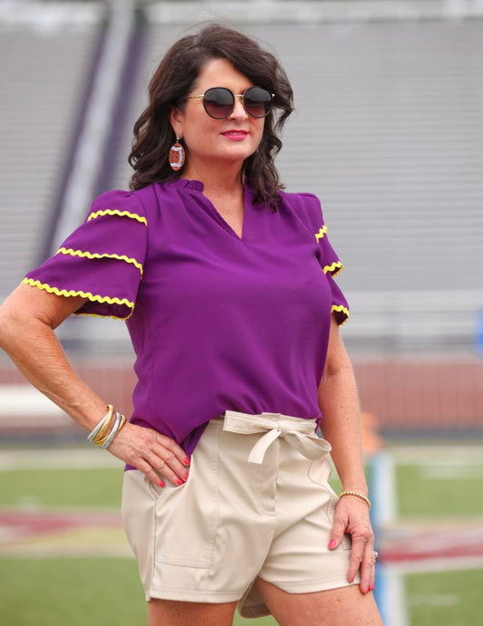 Purple & Gold Ric Rac Blouse