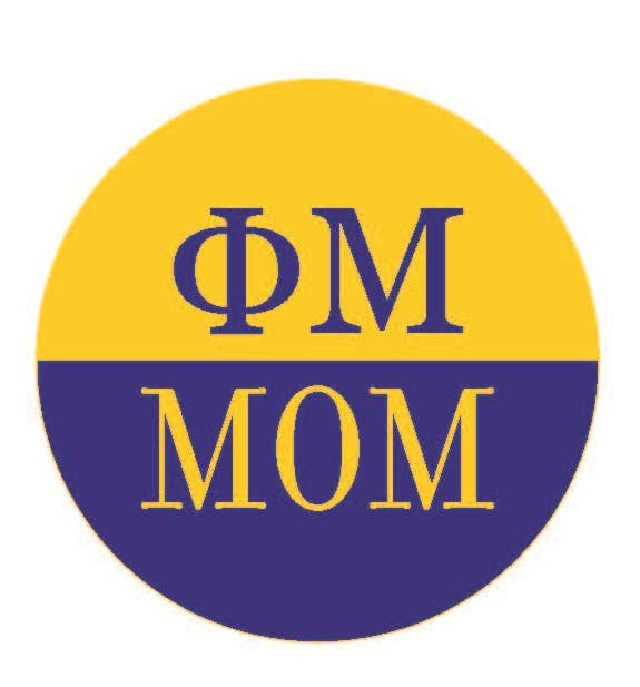 Phi Mu Parent Gold and Blue Button - 2.25 inch