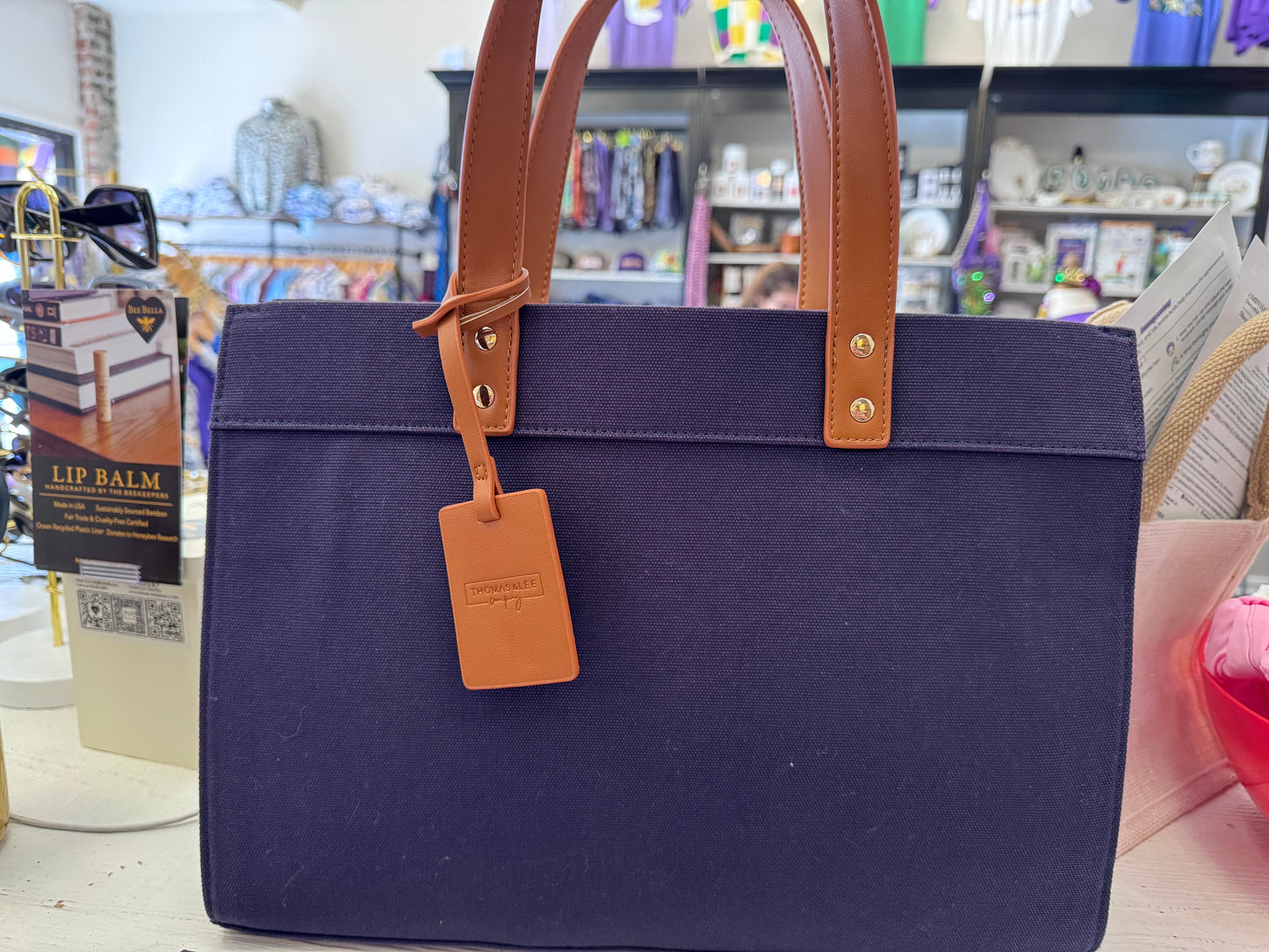 Navy Canvas Book Tote