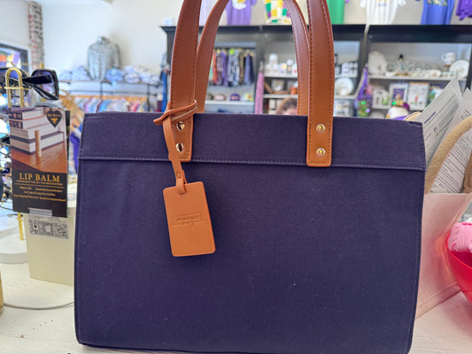 Navy Canvas Book Tote