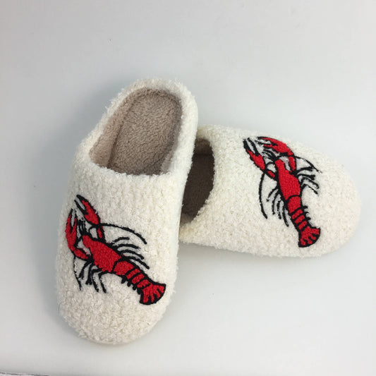 Plush crawfish slippers