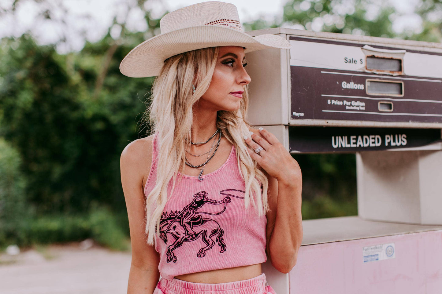 MK428 Bronc Bustin Weekend 2 Piece Crop Set - Pink