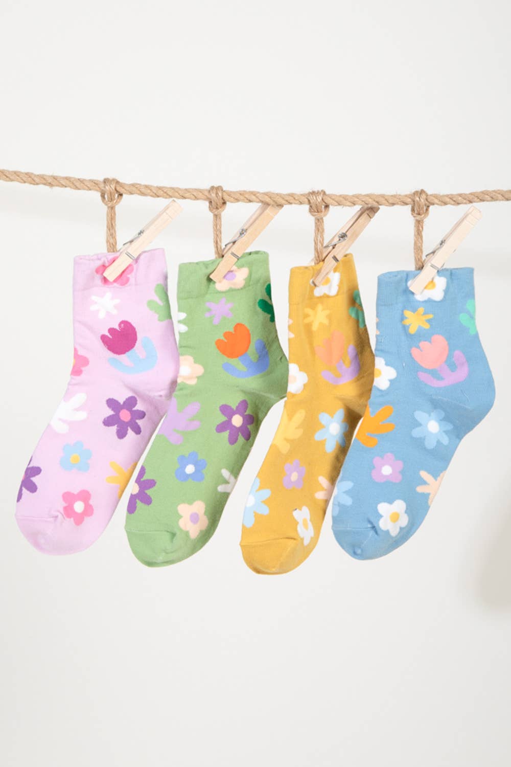 Floral print causal socks