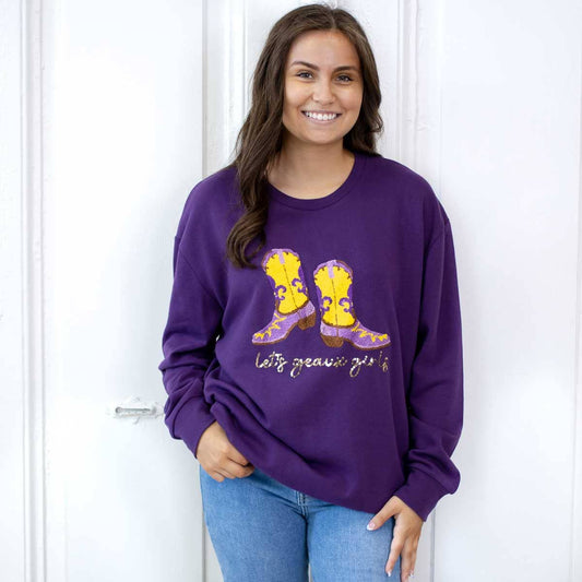 Let's Geaux Girls Sequin Sweatshirt