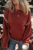 Rust Bell Sleeve Sweater