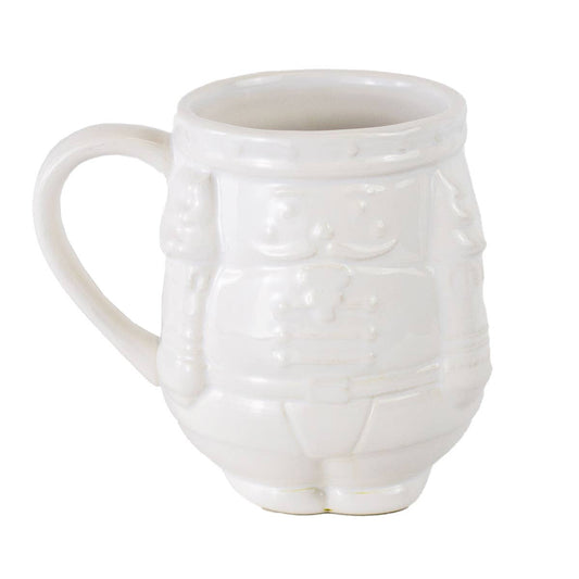 Nutcracker Shaped Coffee Mug   White   18oz.