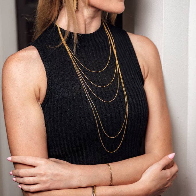 Lilian Liquid Gold Necklaces- Set of 5