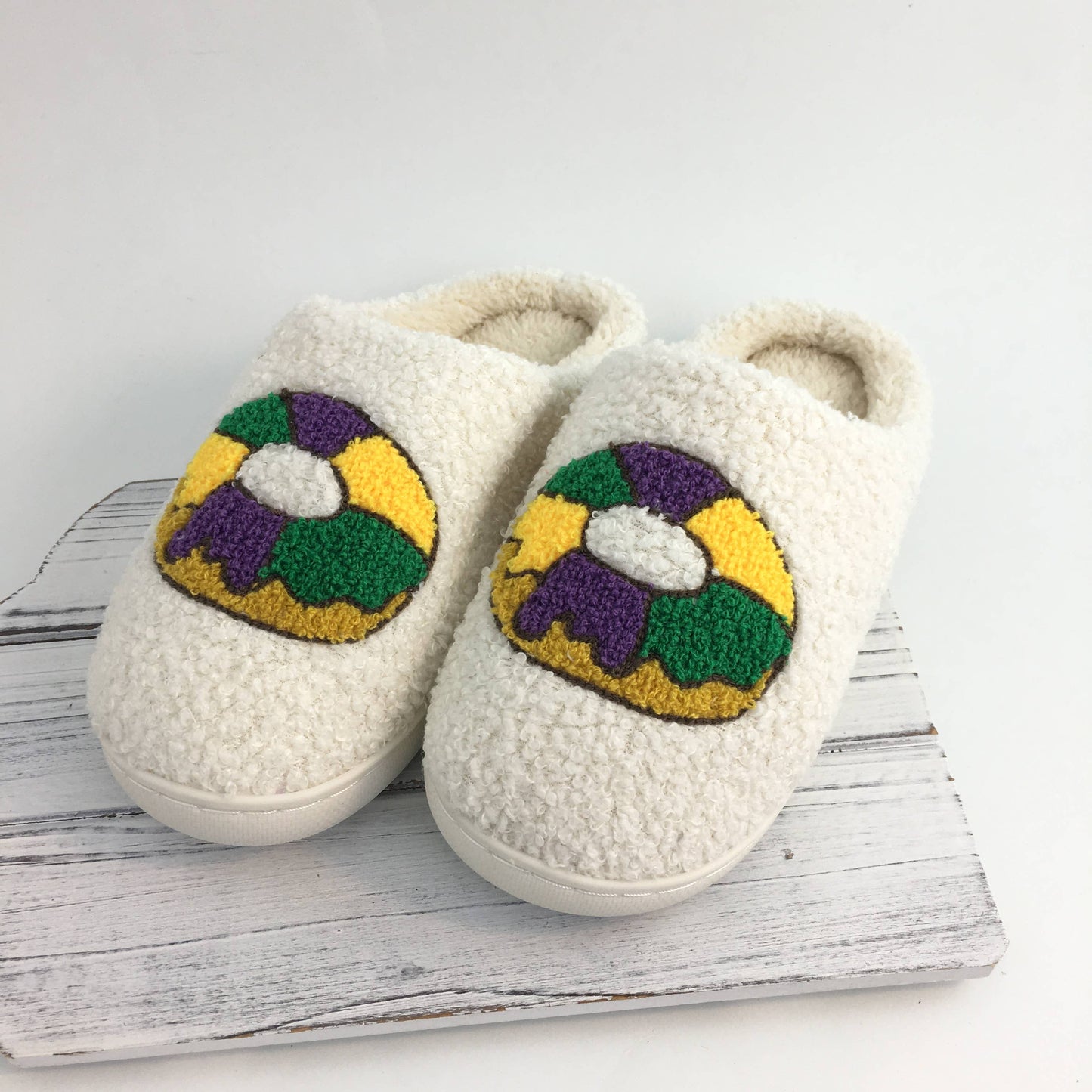 Mardi Gras King Cake Slippers