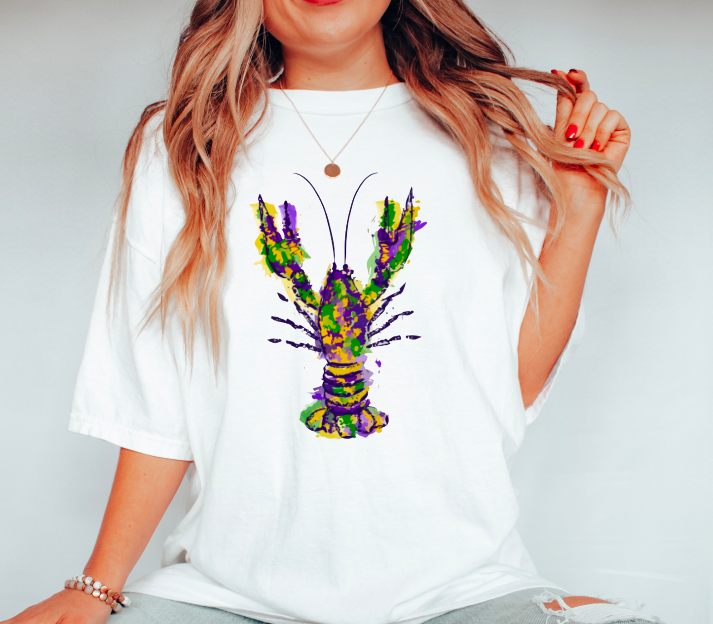 Mardi Gras Confetti Crawfish Tee