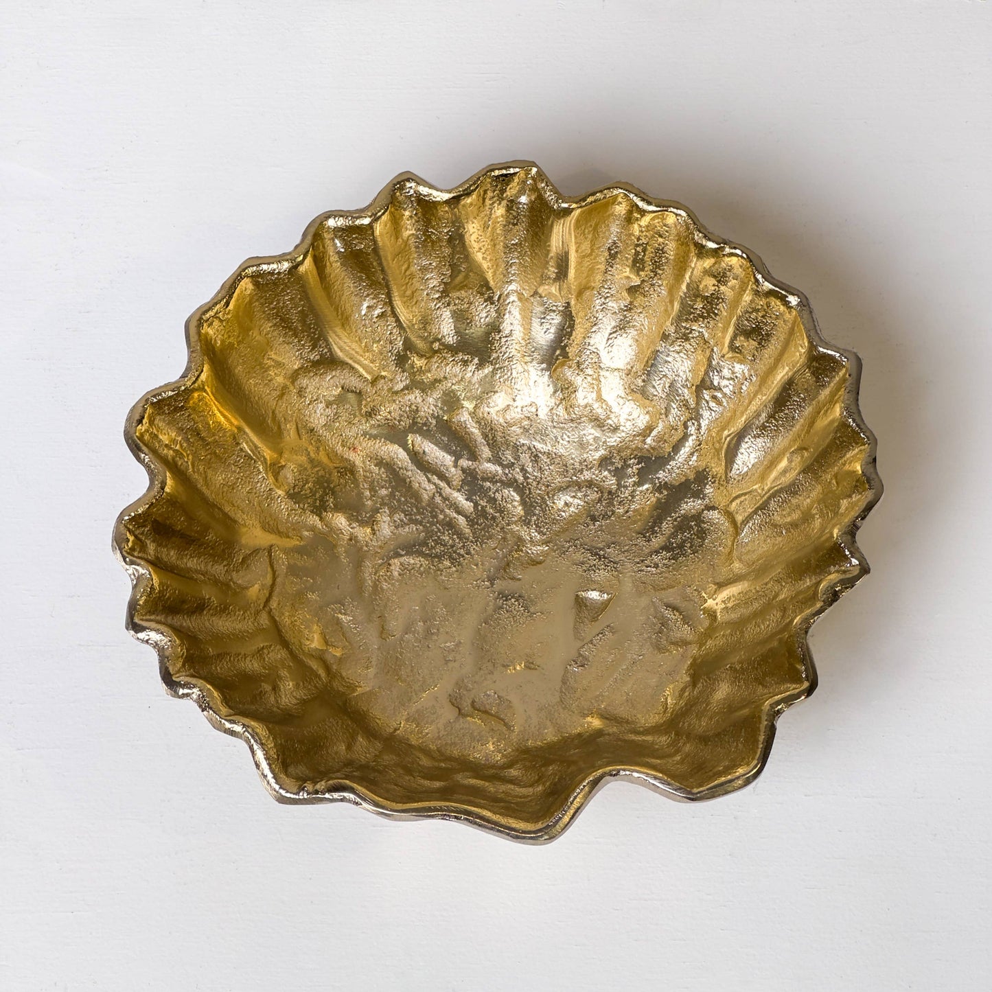 Ruffled Gold Aluminum Bowl