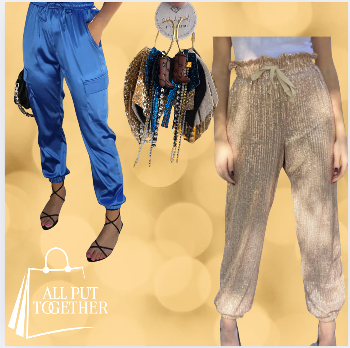 Royal Blue Satin Jogger Pants