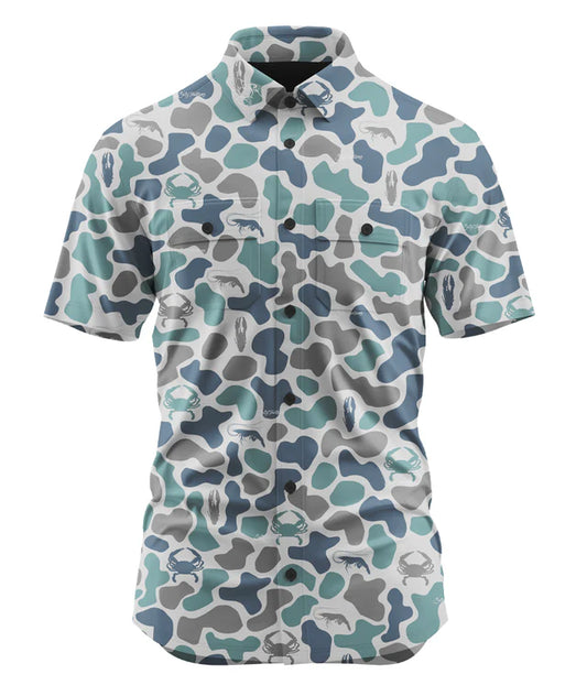 Performance Short Sleeve Button Up - Hookset PSS Dockside Camo