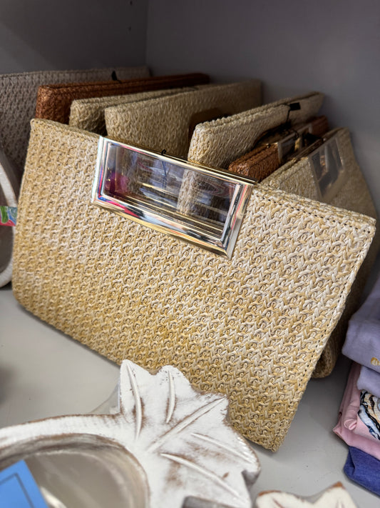 Raffia Clutch Purse