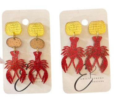 Acrylic Crawfish Earrings