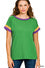 Mardi Gras Rib Contrast Trim Top