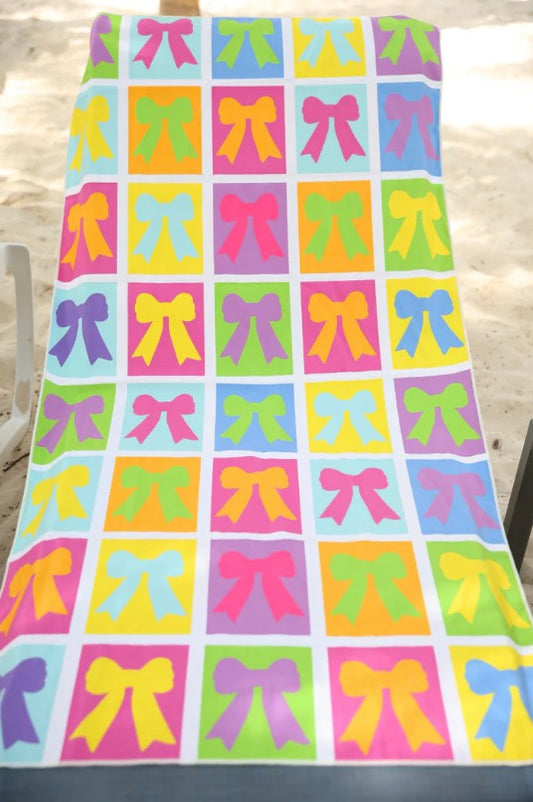 Neon Bow Quick Dry Beach Towel