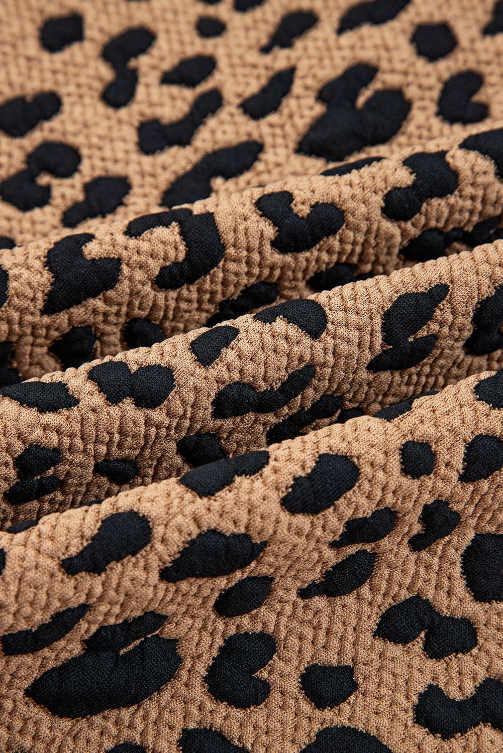 Leopard Print Quarter Zip Sweatshirt