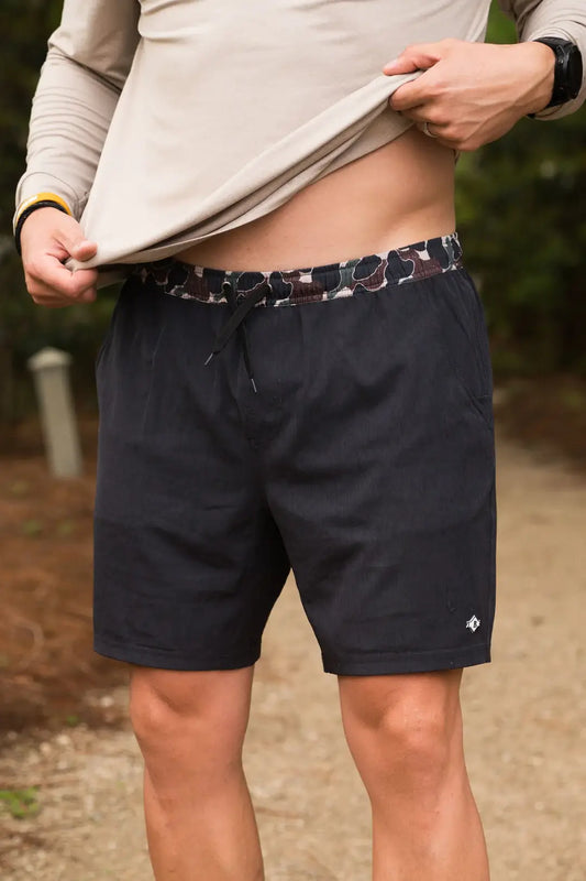 Athletic Shorts - Heather Black (Throwback Camo Liner)
