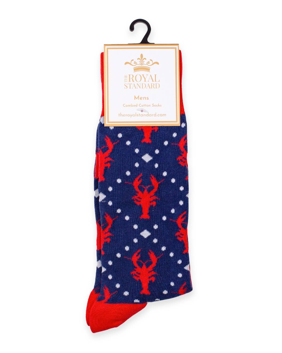 Men's Crawdad Craze Socks   Navy/Red   One Size