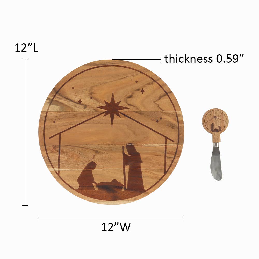 Nativity Wood Tray W/Spreader