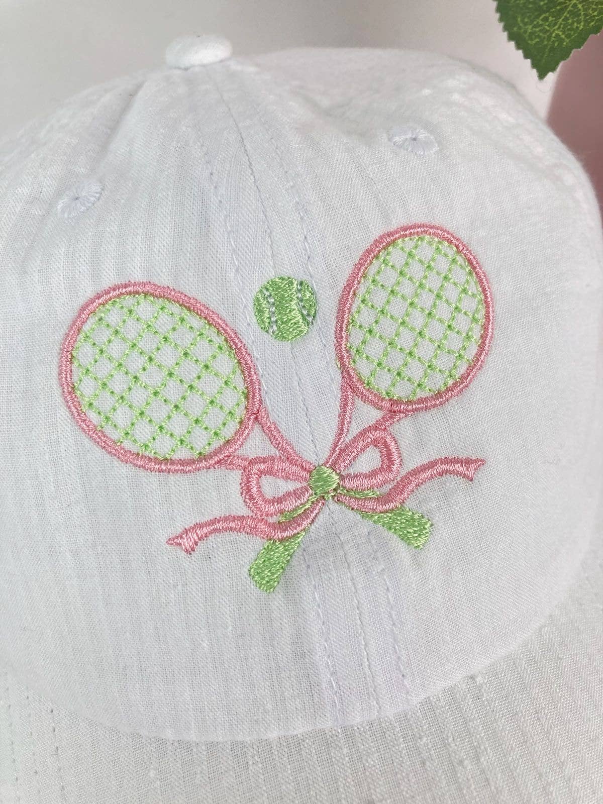 Tennis Racquet Seersucker embroidered Tennis Hat / Sports