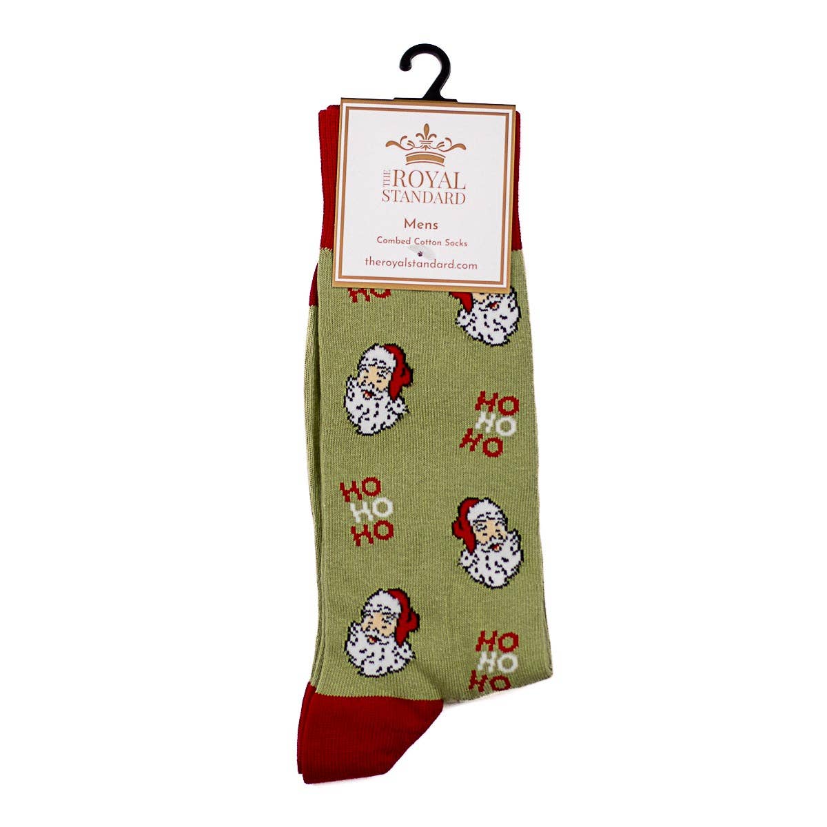 Men's HoHoHo Santa Socks   Green/Red   Once Size