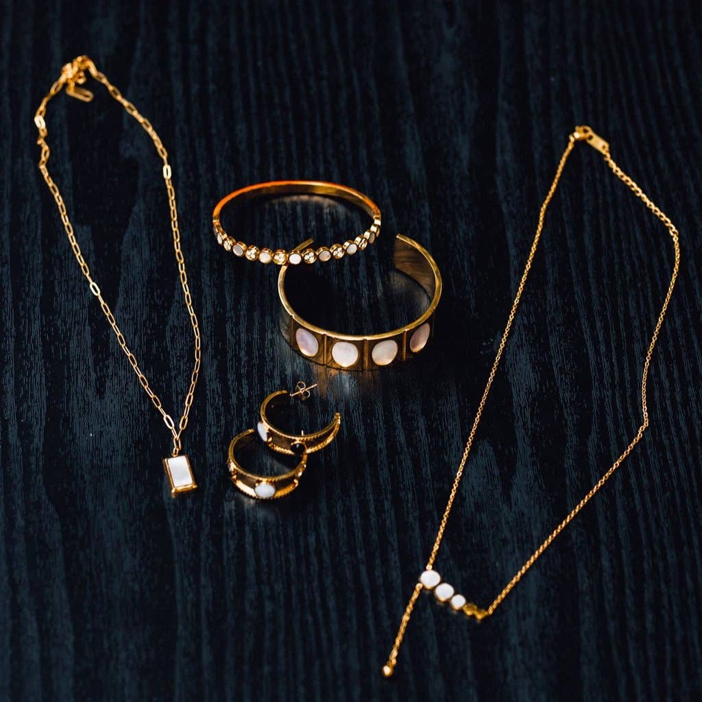 Alys 18kt Gold Plated Shell Cuff Bracelet