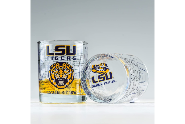 Louisiana State University Whiskey Glass Set (2 Low Ball Gla