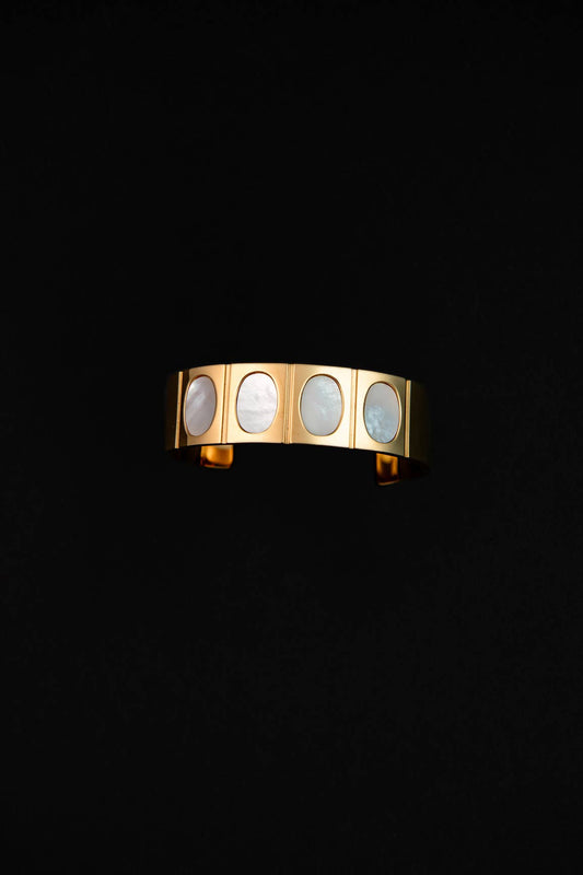 Alys 18kt Gold Plated Shell Cuff Bracelet