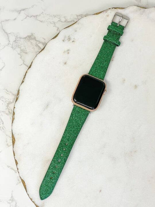 Adjustable Glitter Smart Watch Bands - Green