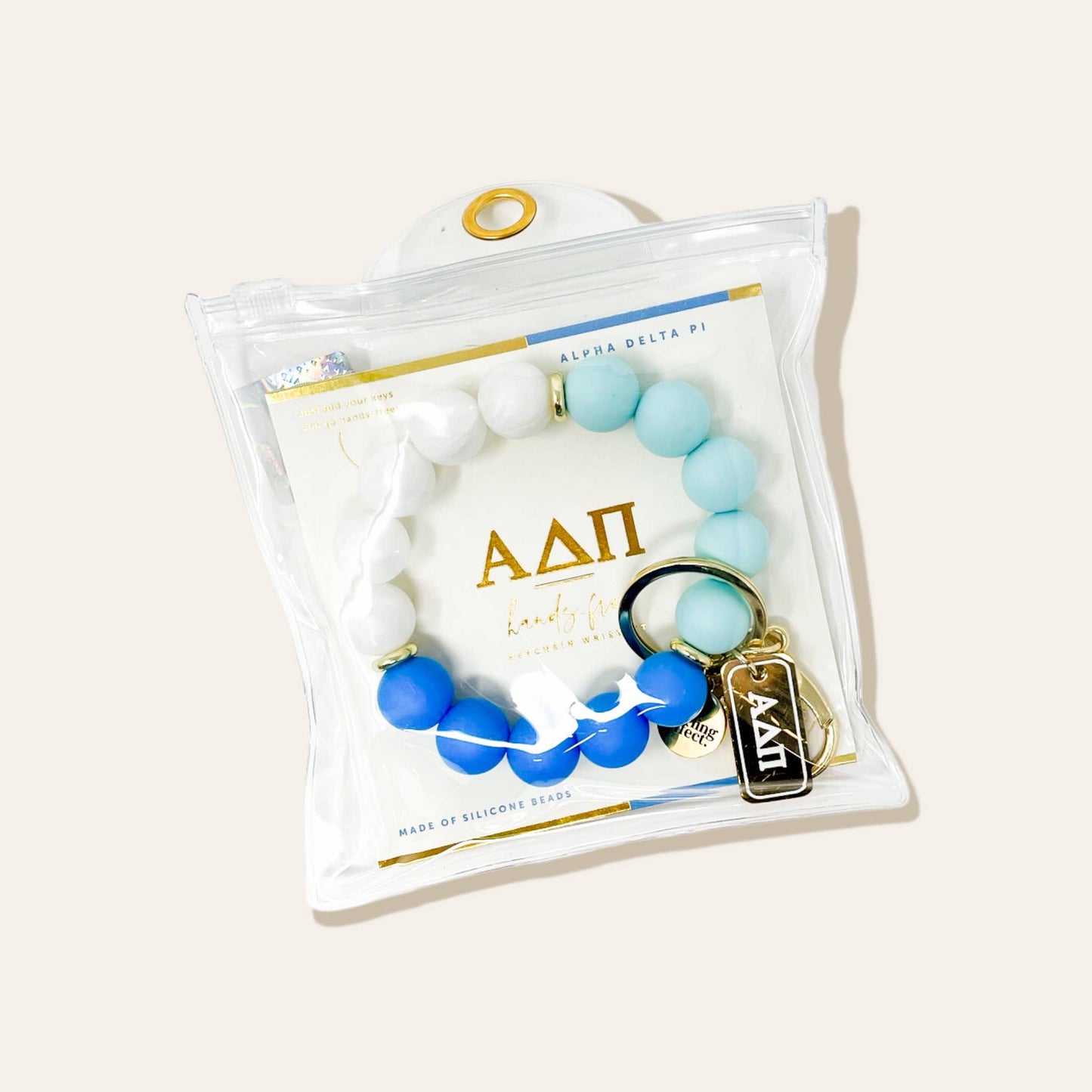 Hands-Free Beaded Sorority Keychain Wristlet