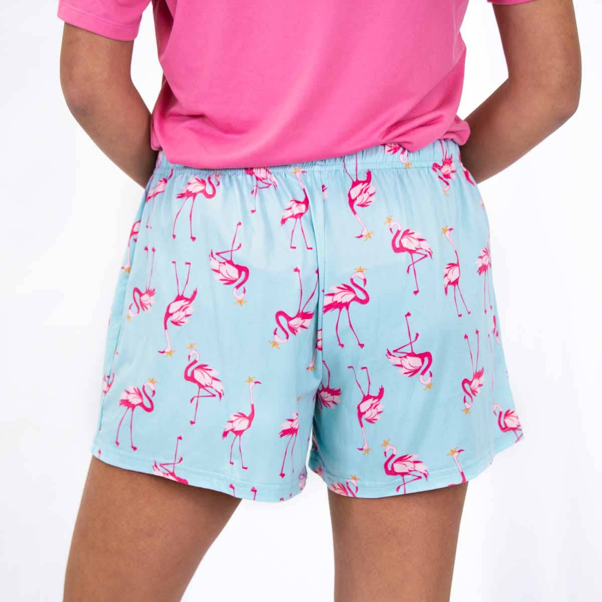 Flamingle Sleep Shorts   Blue/Hot Pink   -Asst.