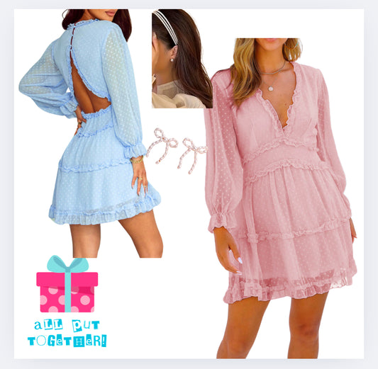 Ruffled Swiss Dot Mini Dress
