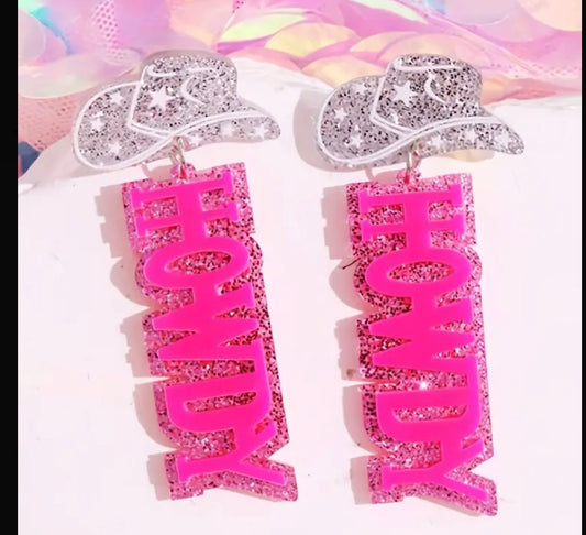Acrylic Howdy Earrings