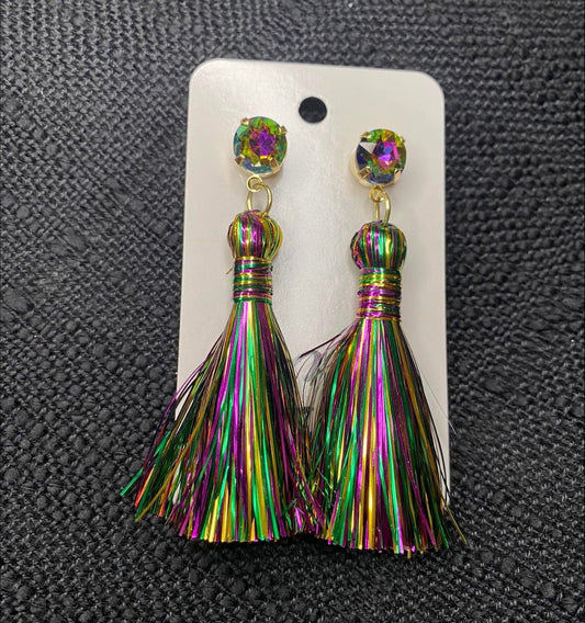 Mardi Gras Tassel Earrings
