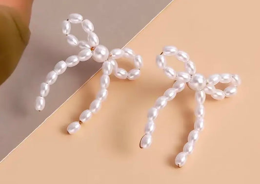 Pearl Bow Earrings
